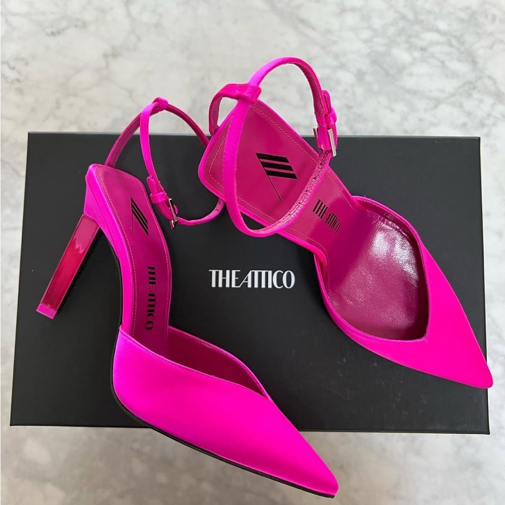 Attico Perine Satin Pink Pumps 36 with box